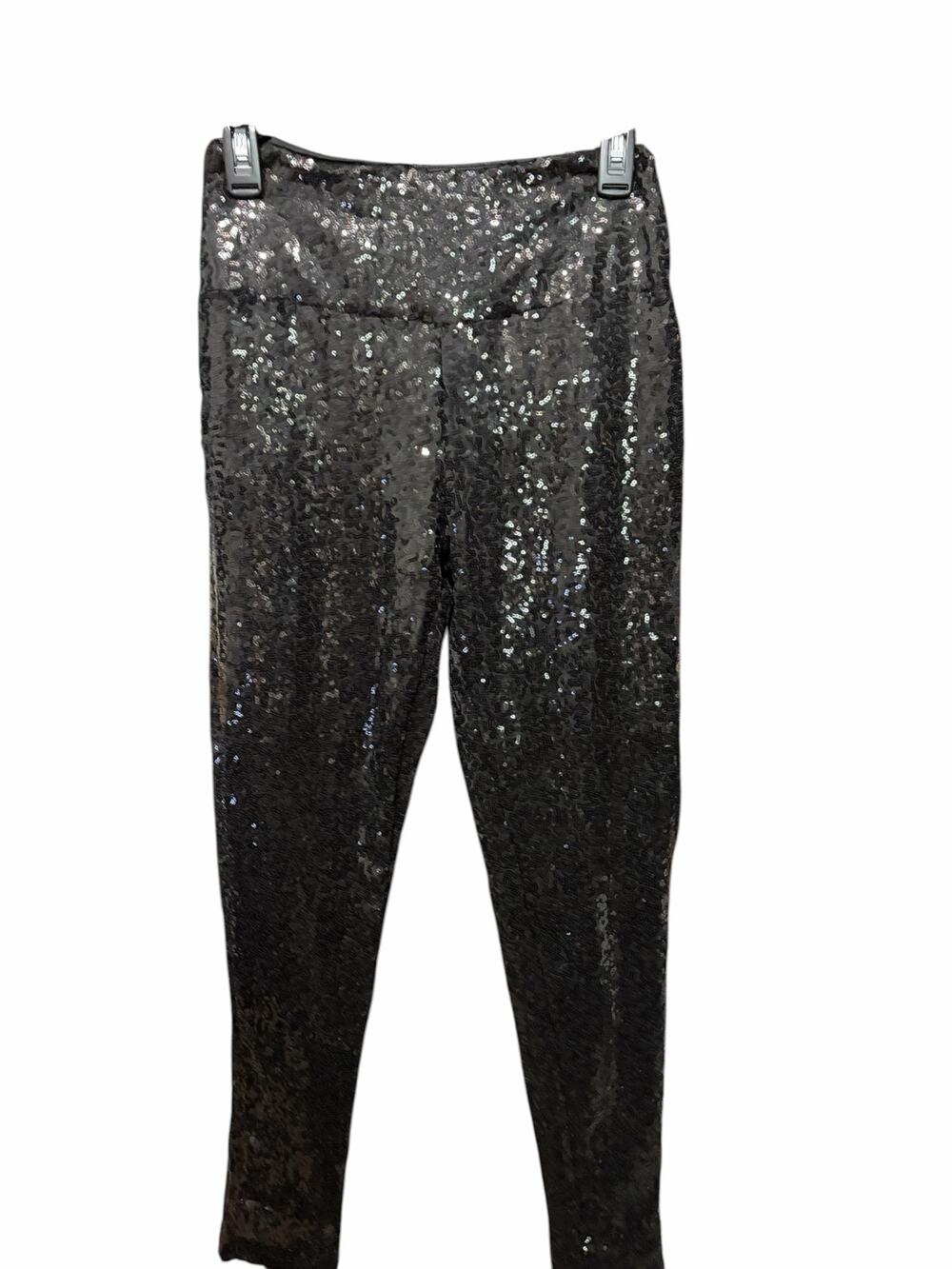 Tipsy Elves Black Sequin Leggings Womens Small High Waist Party Holiday Sparkle